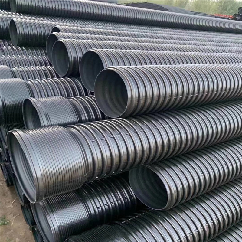 hdpe双壁波纹管市政排污雨水管hdpe小区下水道排水管