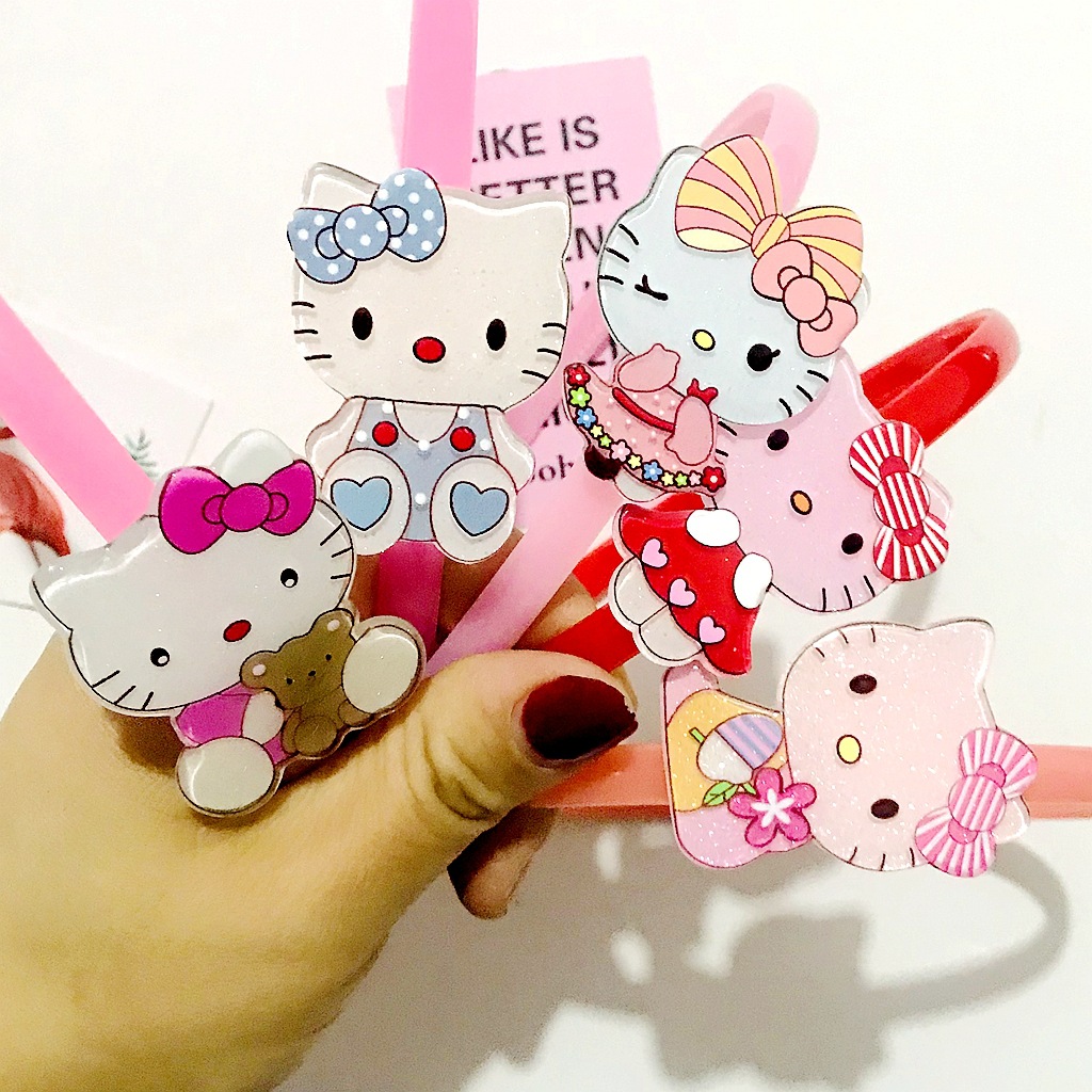 新儿童卡通亚克力发箍韩版可爱kitty猫头扣女孩公主发卡宝宝头饰