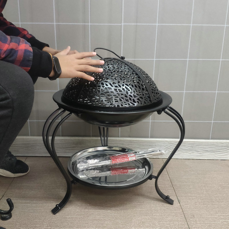 庭院烤火炉取暖家用室内烤火盆木炭烧烤架子烧木炭冬天升温多功能