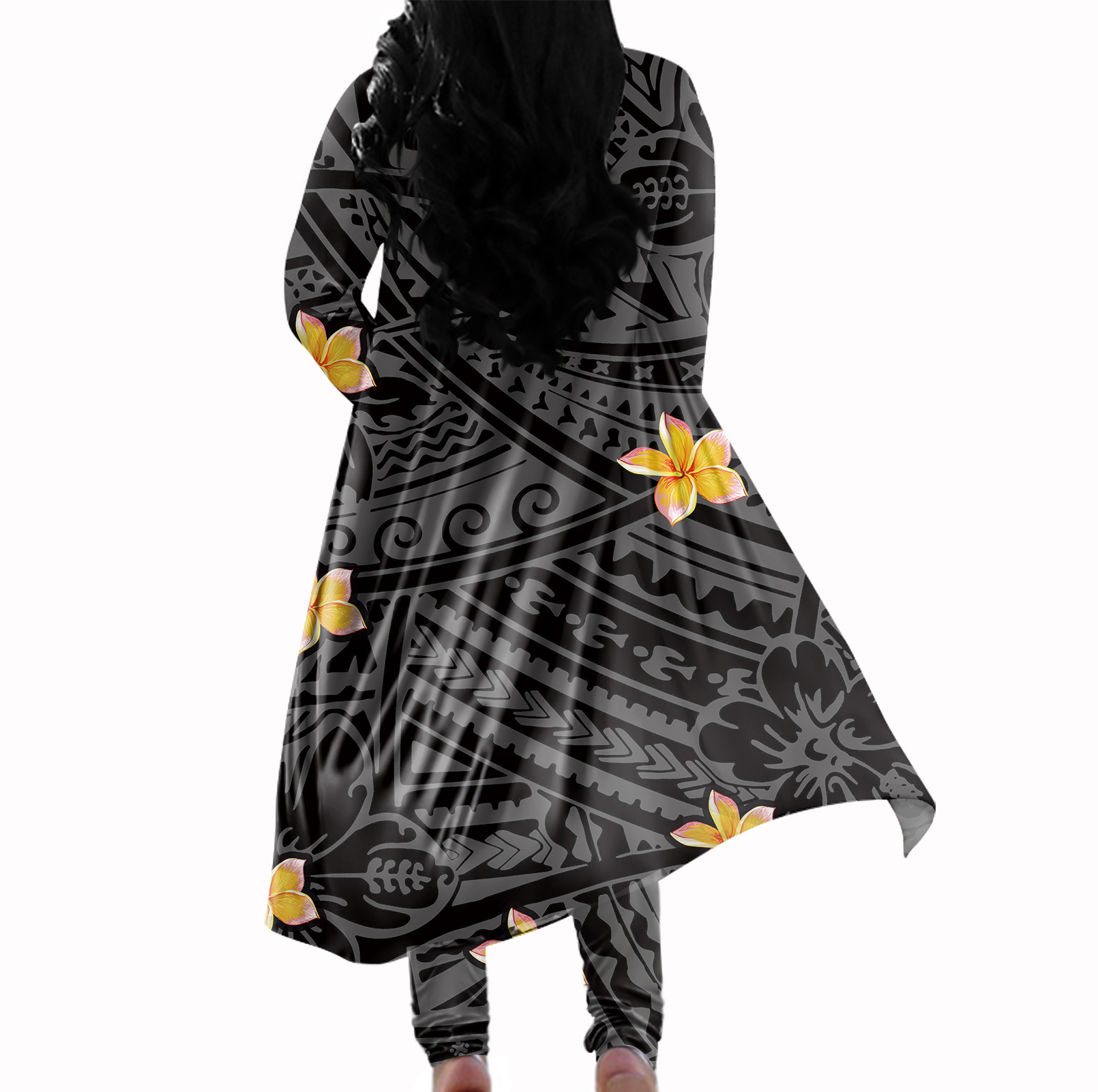 新款波利尼西亚速卖通长款披风cape女士外套polynesia长裤两件套