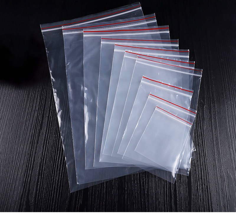 现货批发pe密实夹链袋加厚透明自封口袋胶袋小号服装拉链袋骨袋