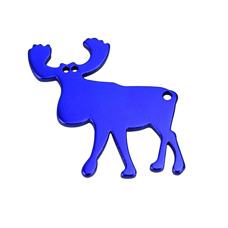 厂家供应创意四角鹿开瓶器铝合金啤酒启瓶器钥匙扣挂饰