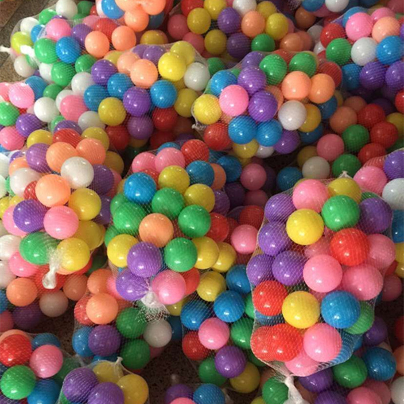 10色 厂家批发儿童海洋球网袋装/软体波波球/pe彩色游乐场玩具球