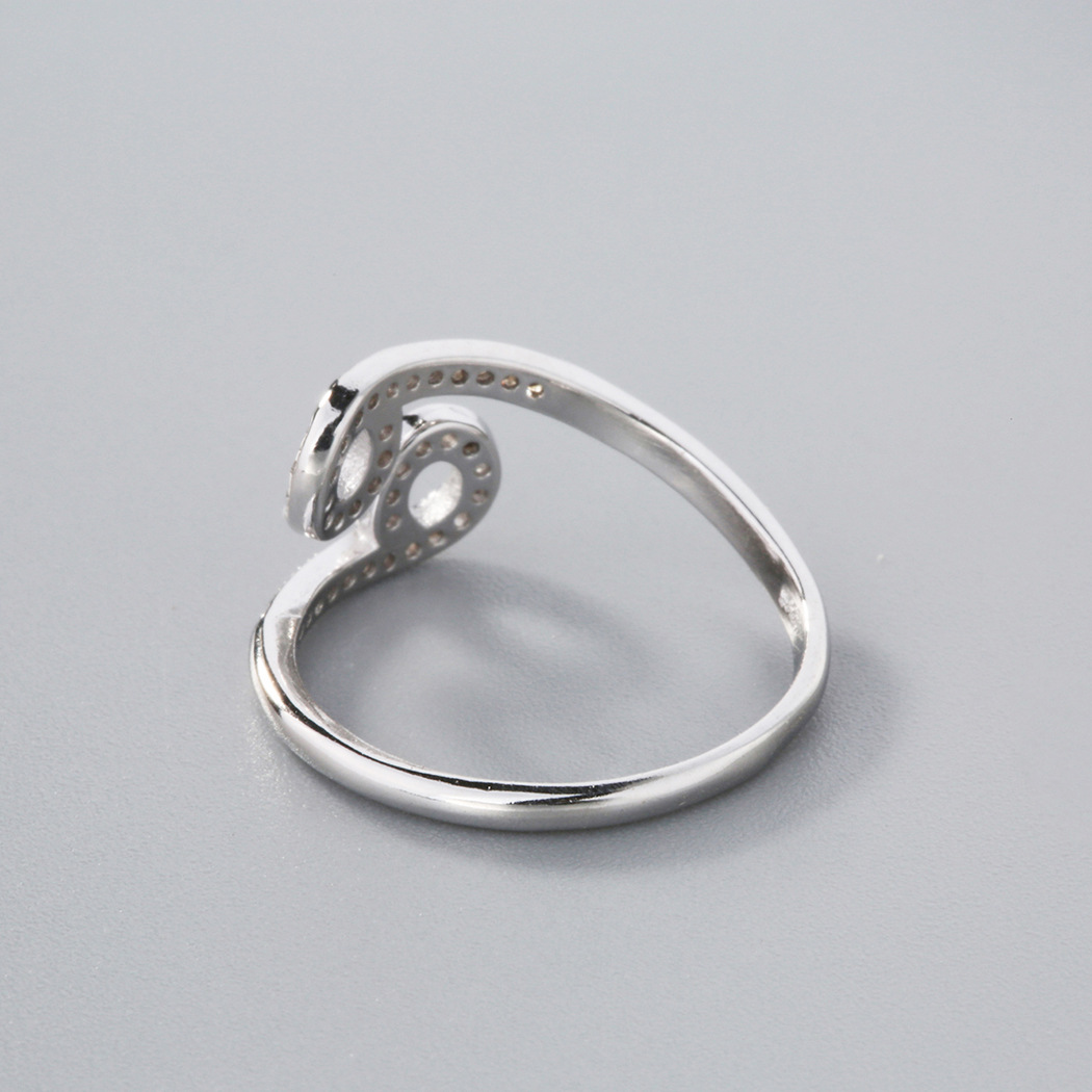 日韩十二星座巨蟹座戒指男女指环开口镶钻情侣对戒生日礼物