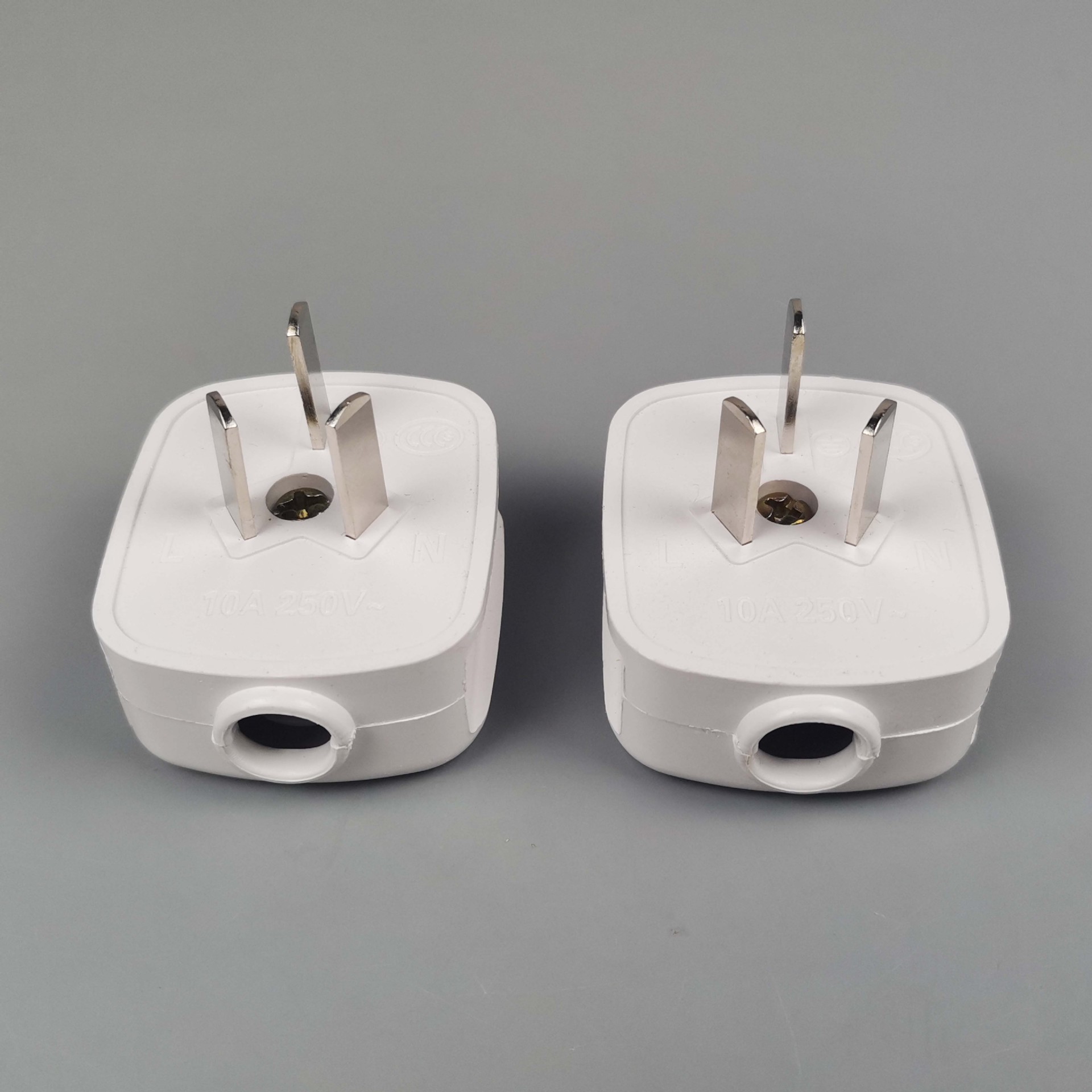 三极电源插头10a大功率三脚插头 一体式纯铜三孔插头三角插头家用