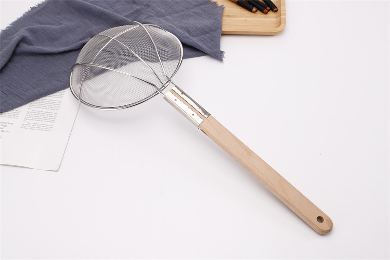 厂家现货多功能麻辣烫米线漏勺厨房用具木柄网漏可批发