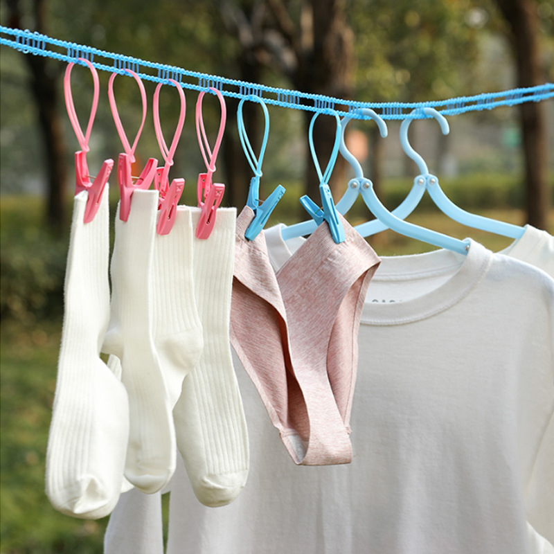 防滑防风晾衣绳旅行户外挂衣绳子栅栏式晒被绳便携带晾晒绳3米5米