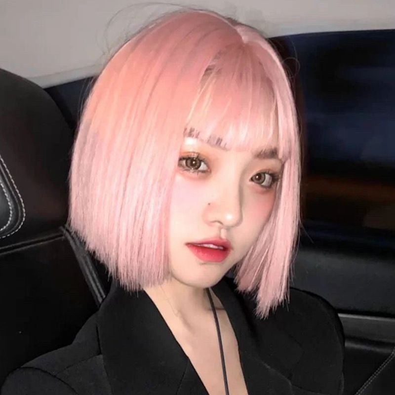 厂家批发假发女短直发粉色bobo头原宿日系cos假毛直播带货供应商