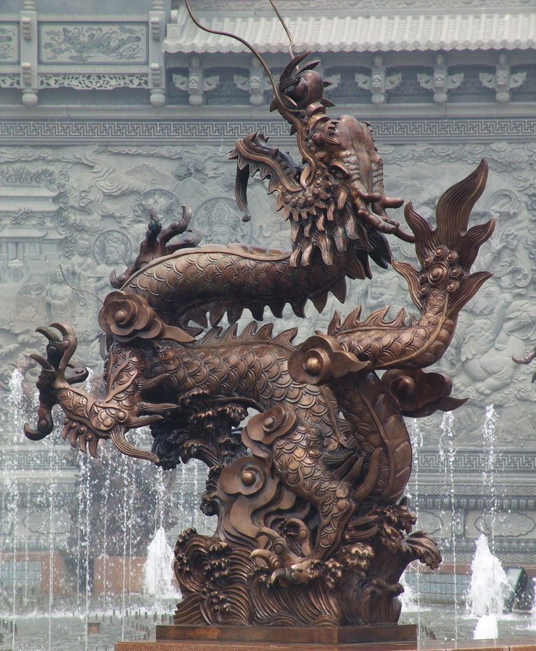 厂家制作黄铜龙雕塑中国龙铜龙铜雕生肖龙飞龙在户外景观雕塑