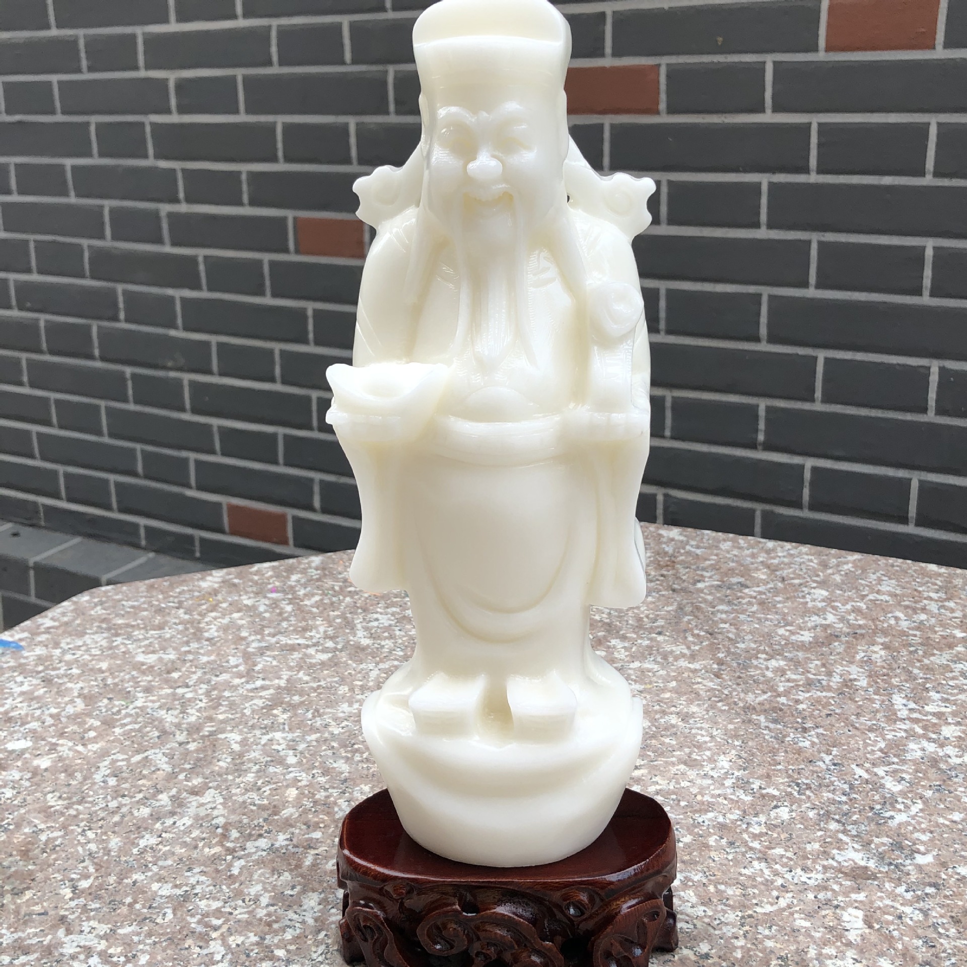 阿富汗玉白雪公主老料子财神摆件汉白玉佛像礼品家庭摆放可送朋友