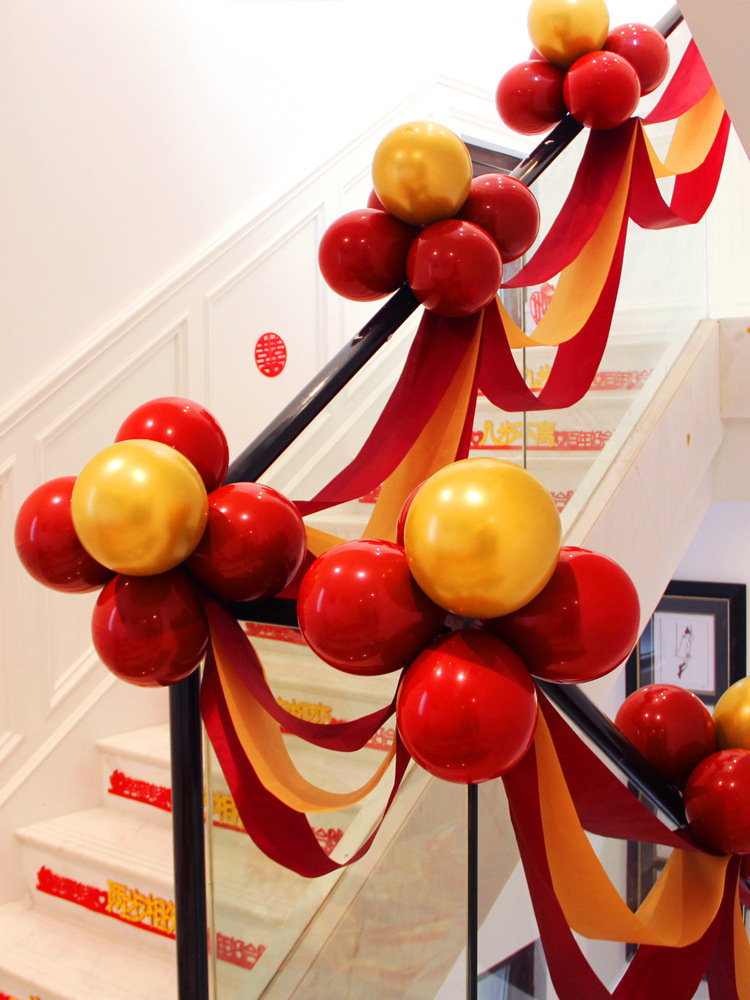 楼梯气球装饰效果图图片