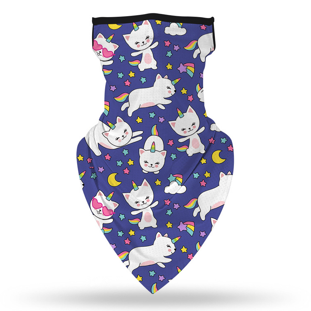 独立站2020热销动漫数码印花户外防护儿童面罩三角巾男童女童代发