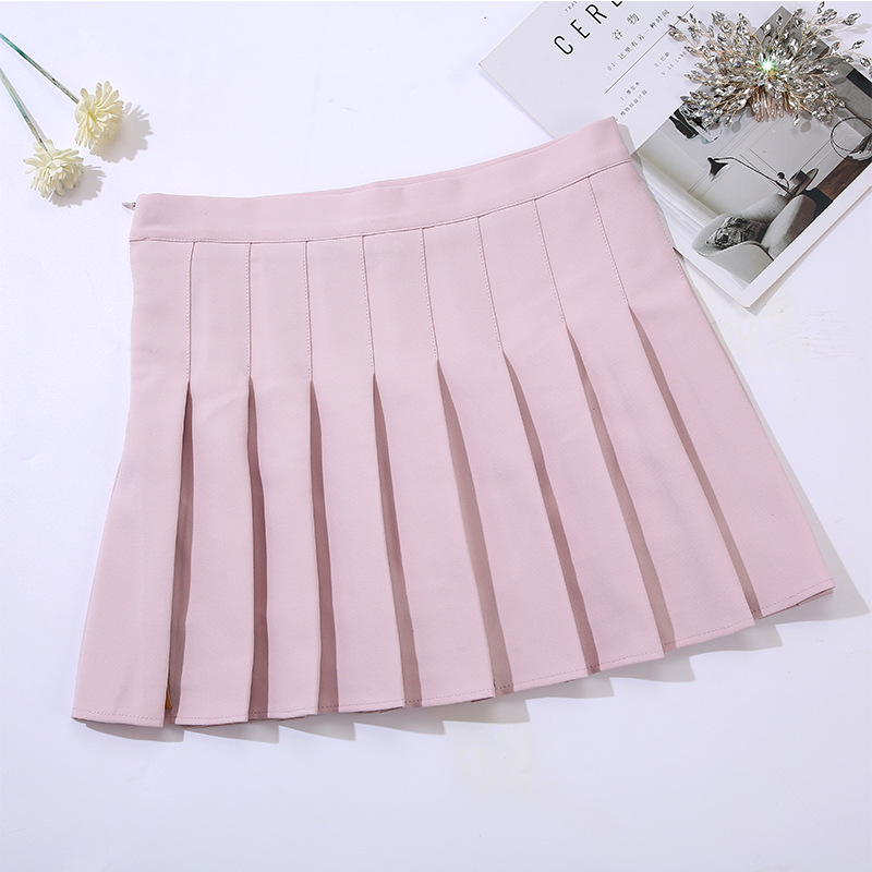 Plus Size Skirt Women's Summer Student Korean Style High Waist Style in Gray A- line Pants Autumn and Winter Sexy Plaid Pleated Skirt Skirt