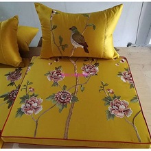 红木沙发坐垫全套 高端刺绣古典坐垫 椅垫 罗汉床垫棕垫乳胶垫