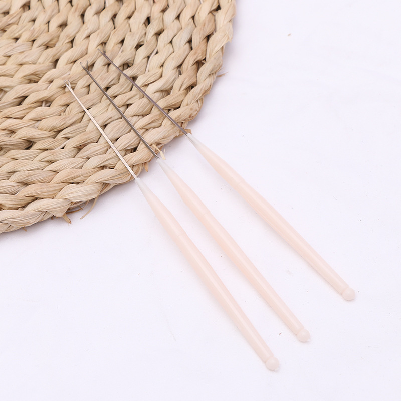 塑料柄白色小钩头口舌钩针带舌毛衣针 毛线舌头勾针钩针 编织工具
