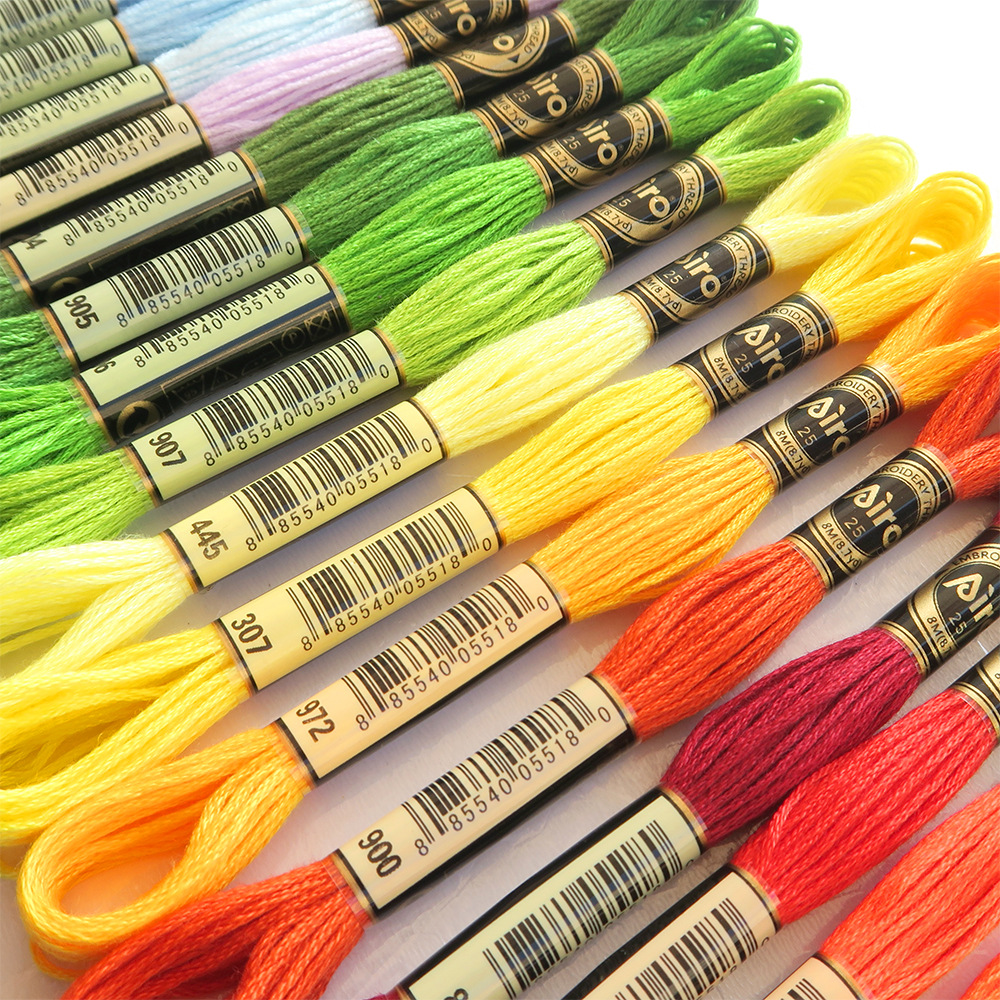 447色整套8米绣花线涤棉棉线 刺绣线diy手工辅料鞋垫绣线十字绣线