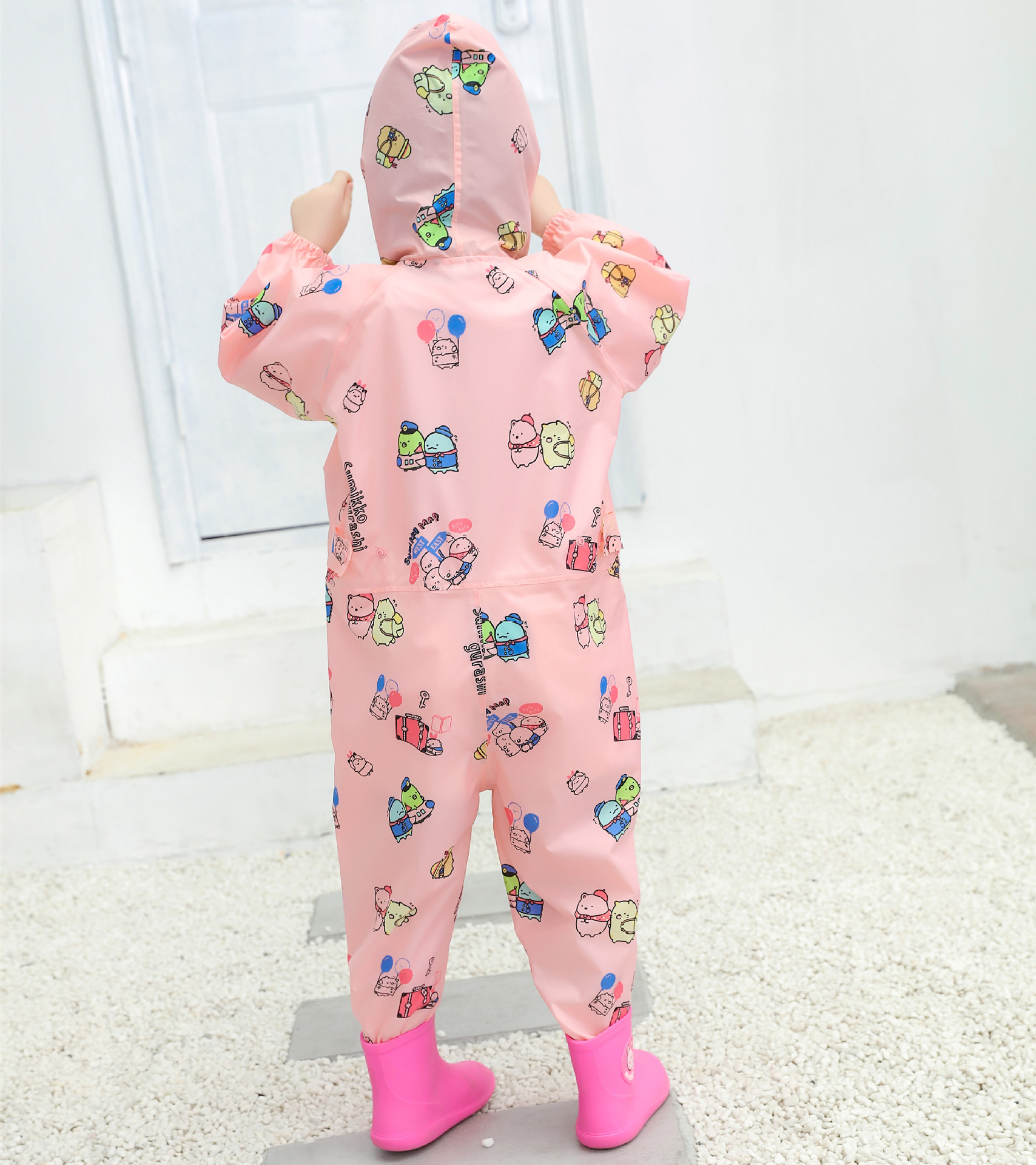 卡通角落生物连体雨衣 儿童雨衣宝宝学生幼儿孩子轻薄环保防护服