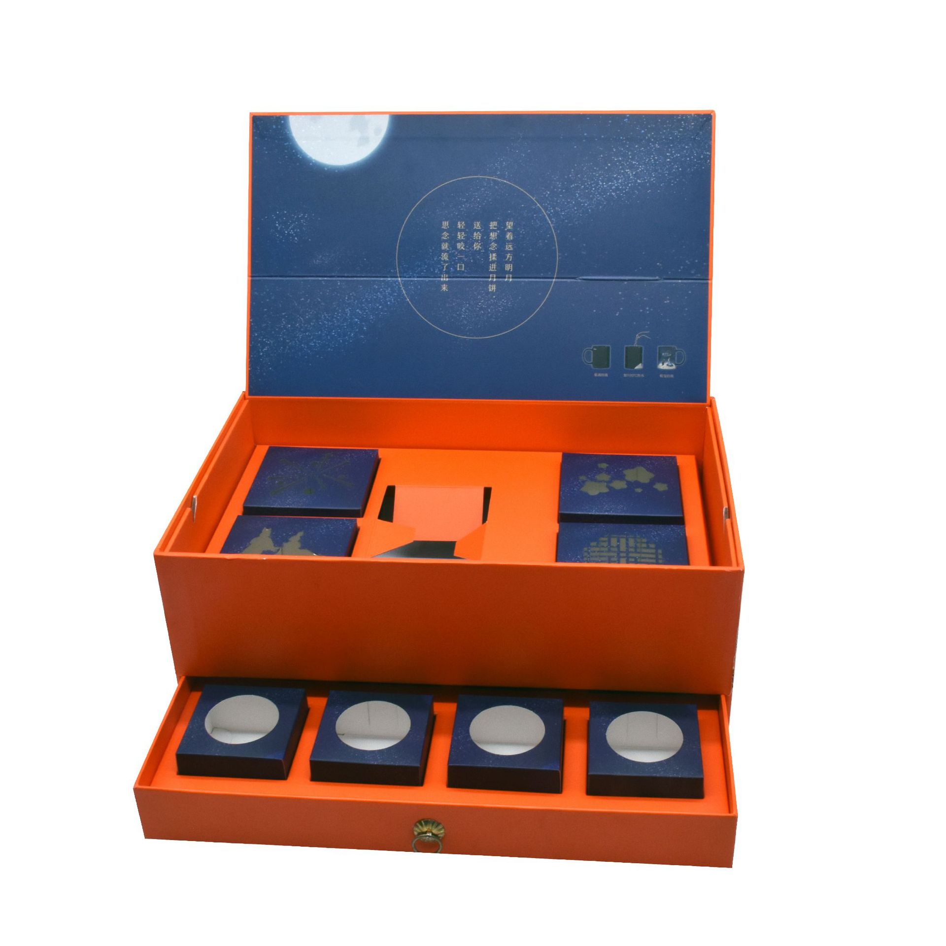 古典风节日精装抽屉精品礼盒镂空烫金高端大气可定制结构设计加印