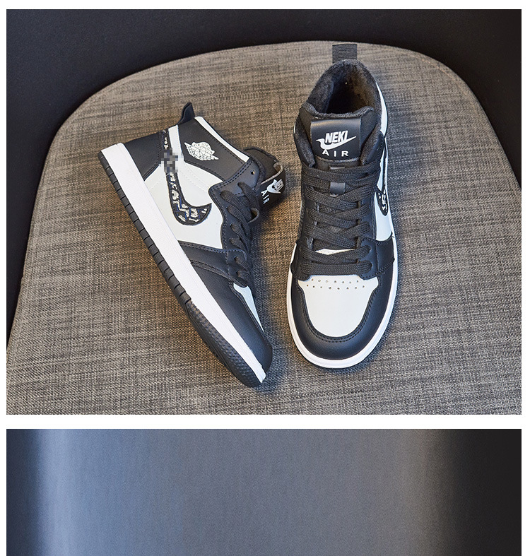 网红影子灰运动板鞋潮流高帮棉鞋女时尚百搭休闲大码女鞋40-43