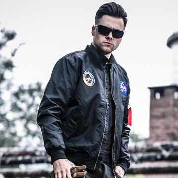 军霆nasa秋冬棉服ma1飞行夹克男女空军棉衣军迷飞行员外套战术