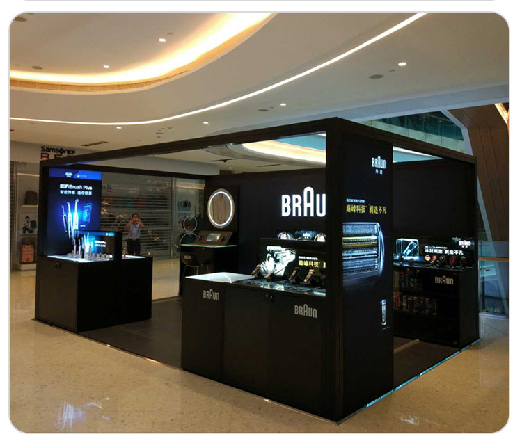 商场展示促销特装展位展台设计制作加工卡布展位可重复使用展具厂