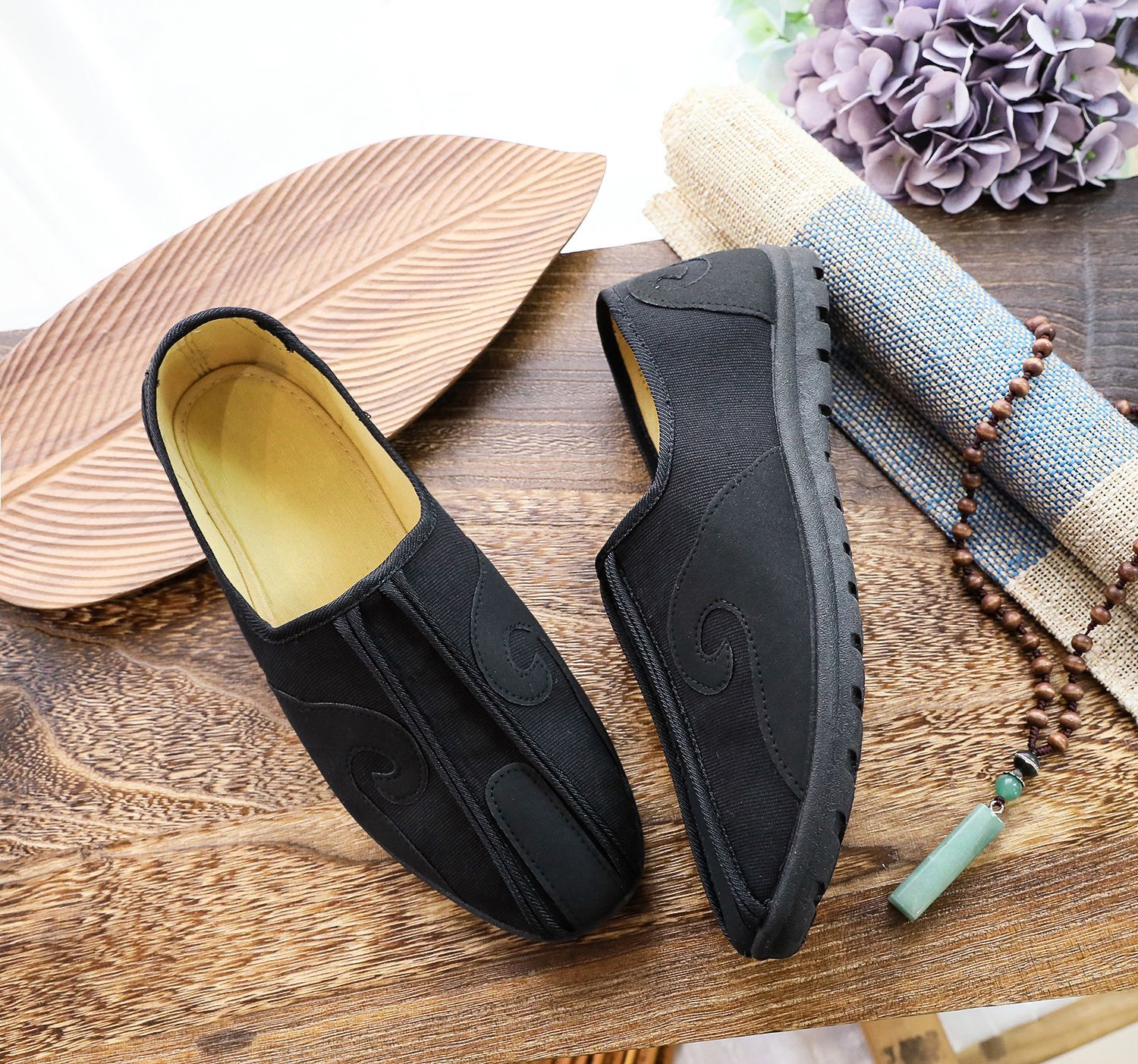 男鞋 单鞋/棉鞋 祥云 肥脚大码帆布父亲鞋爸爸鞋一脚蹬休闲软底鞋