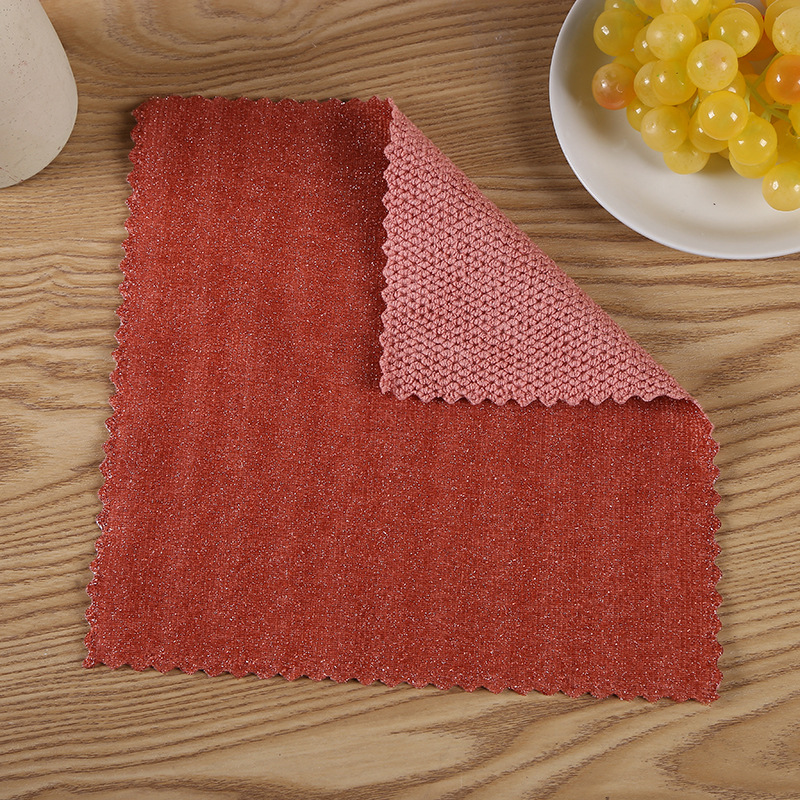 Polyester Cotton Pearl Grain Dishcloth Kitchen Supplies Absorbent Cloth Household Cleaning Scouring Pad Wholesale