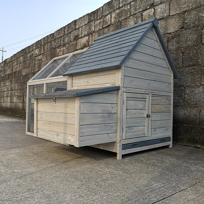 木质鸡笼子 下蛋鸡笼主屋农场鸡舍木制养殖宠物笼家用尖顶大跑笼