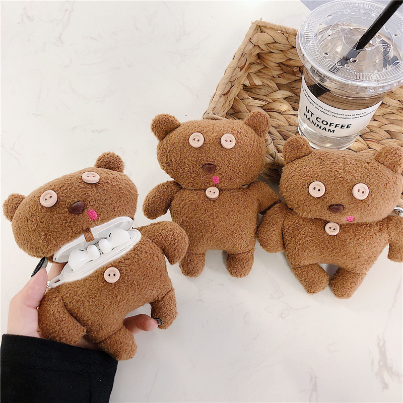 纽扣熊适用苹果airpods pro蓝牙无线耳机套2/3代可爱防摔壳女