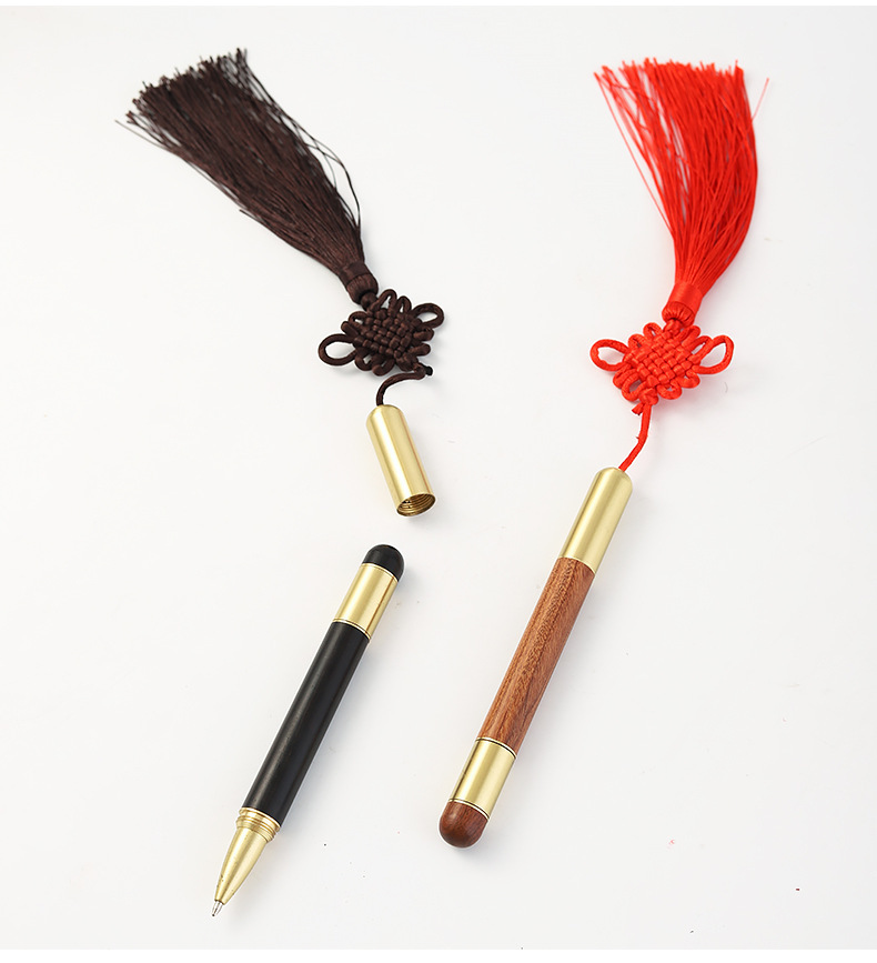 花梨木转经轮笔减压笔轮回圆珠笔内含微缩胶片定制logo佛经