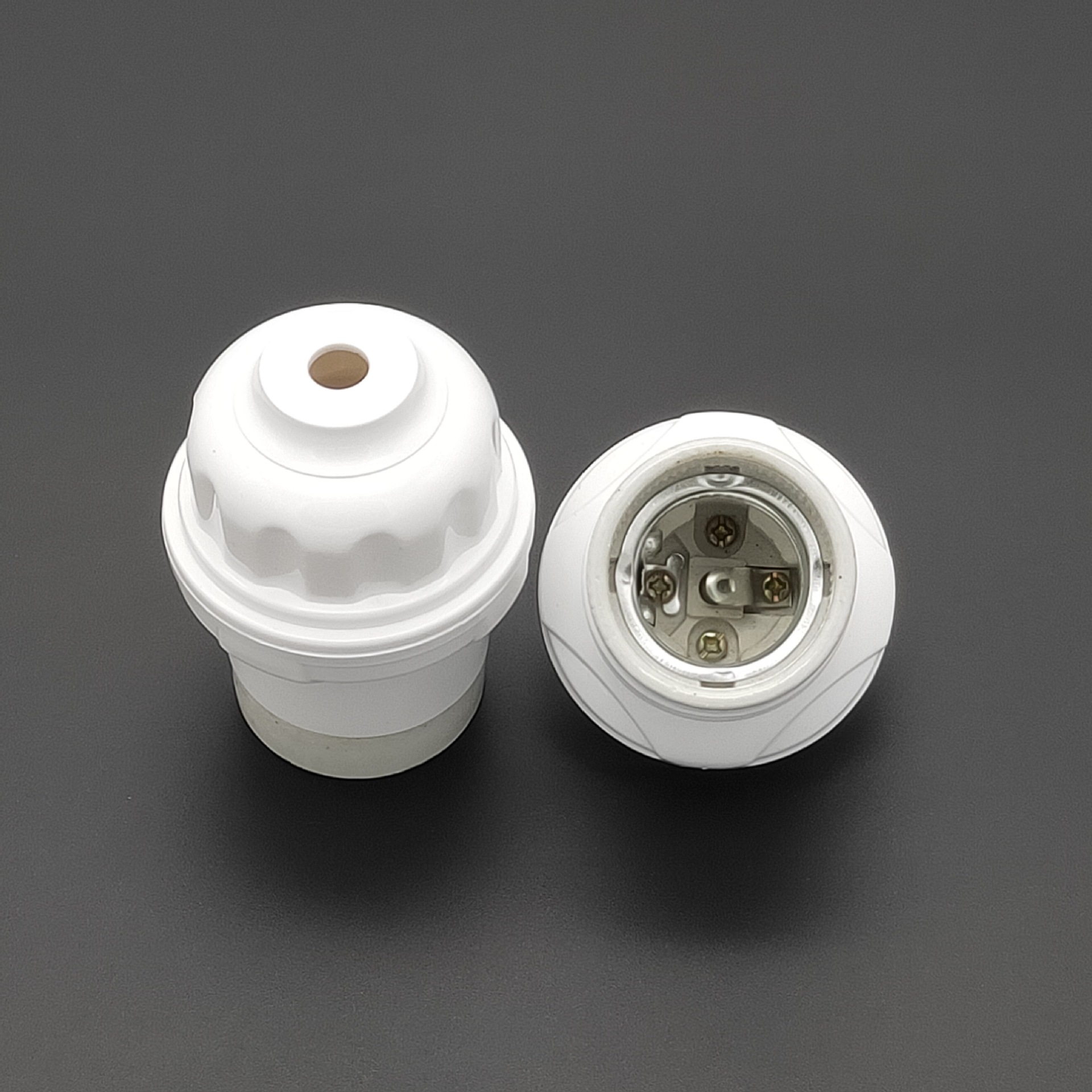 e27半包陶瓷灯头 e27螺口悬吊灯头灯口 陶瓷口耐高温阻燃吊灯头