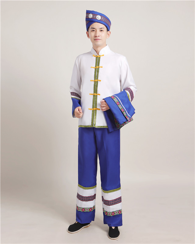 新少数民族服装男民族风成人云南彝族苗族演出服葫芦丝舞蹈服套装