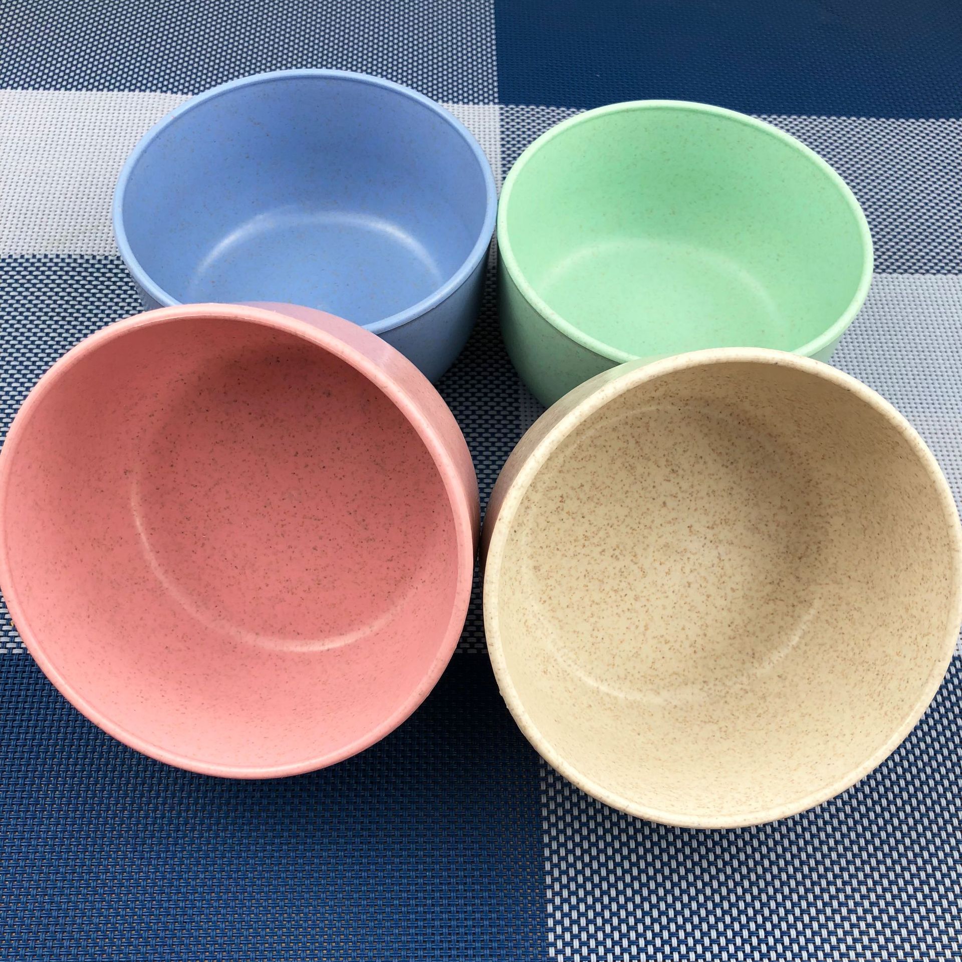 小麦碗儿童吃饭小勺碗小麦秸秆儿童碗套装餐具批发超市家庭实用碗