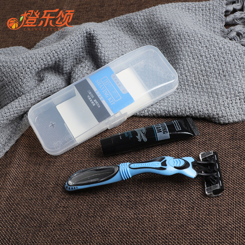 酒店客房有偿剃须刀剃须膏客房浴场刮胡刀旅行便携须刨套装洗漱装