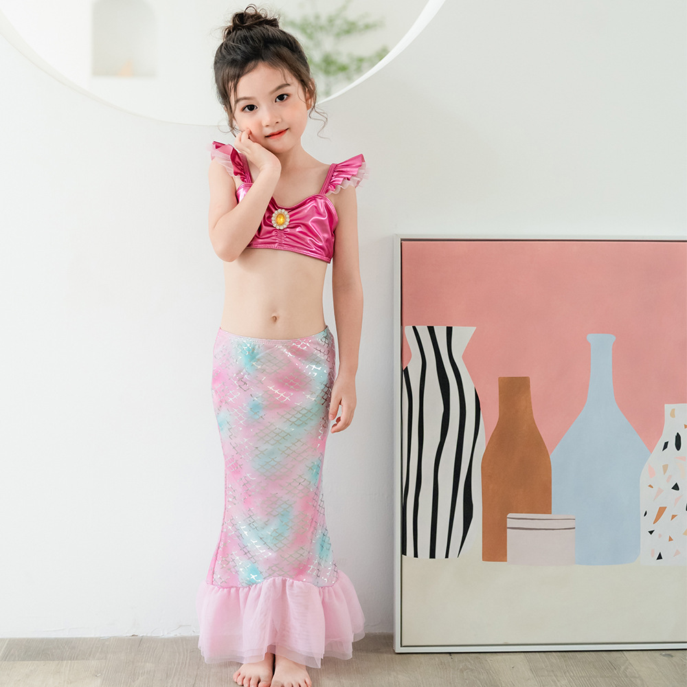 2020新款儿童泳衣 女童比基尼 美人鱼三件套 美人鱼泳衣 外贸童装