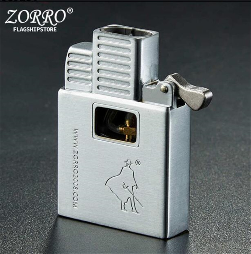 zorro佐罗创意防风充气打火机机芯双火直冲佐罗充气内胆通用批发