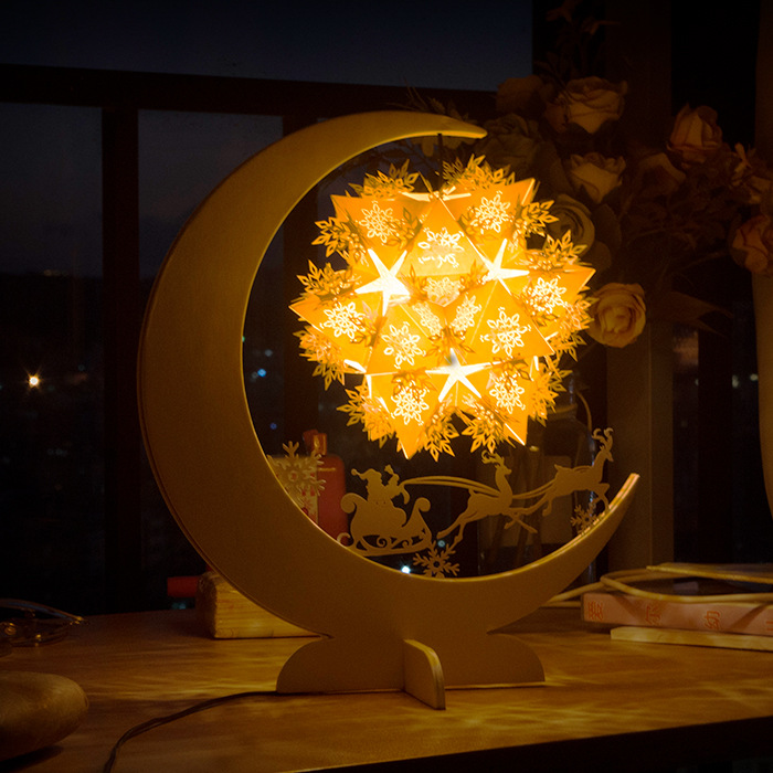 led创意纸雕小夜灯 纯手工制作3d纸质工艺品 居家装饰 创意礼品