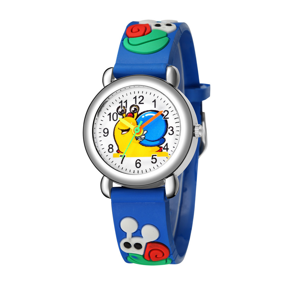 儿童卡通手表 3d浮雕凹凸塑胶带学生手表 可爱蜗牛图案儿童手表