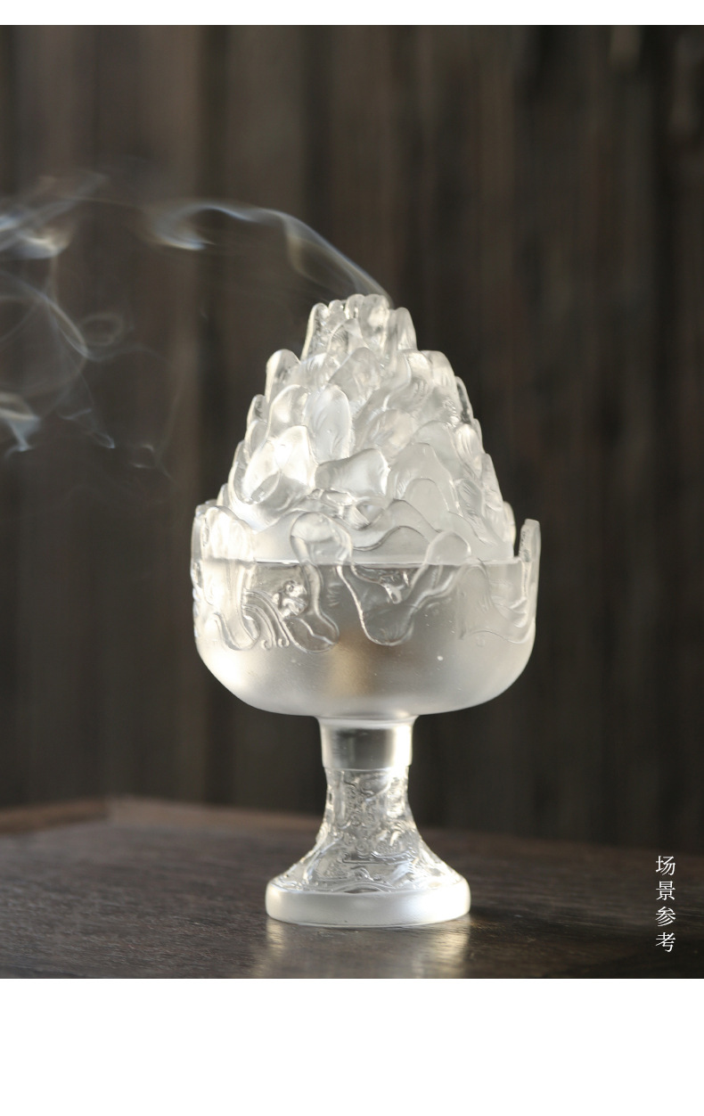 琉璃博山香炉 家用熏香炉禅意创意 沉香茶道摆件供佛家居复古香炉