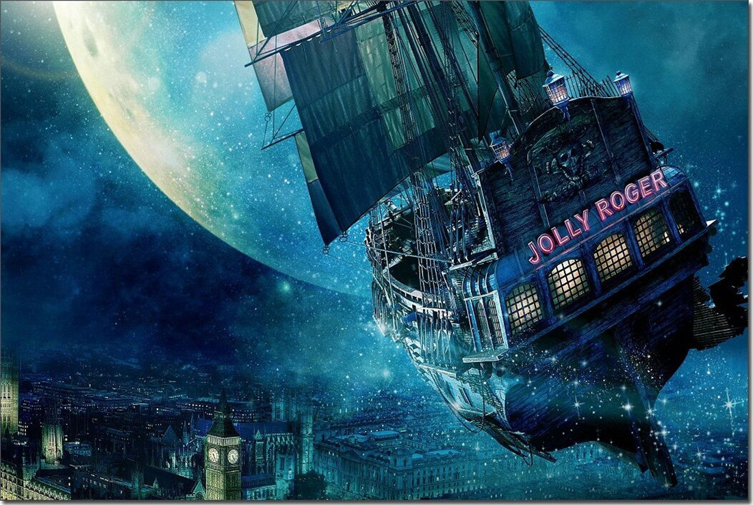 跨境专供wish amzon aliexpress爆款彼得潘海盗船家居装饰画