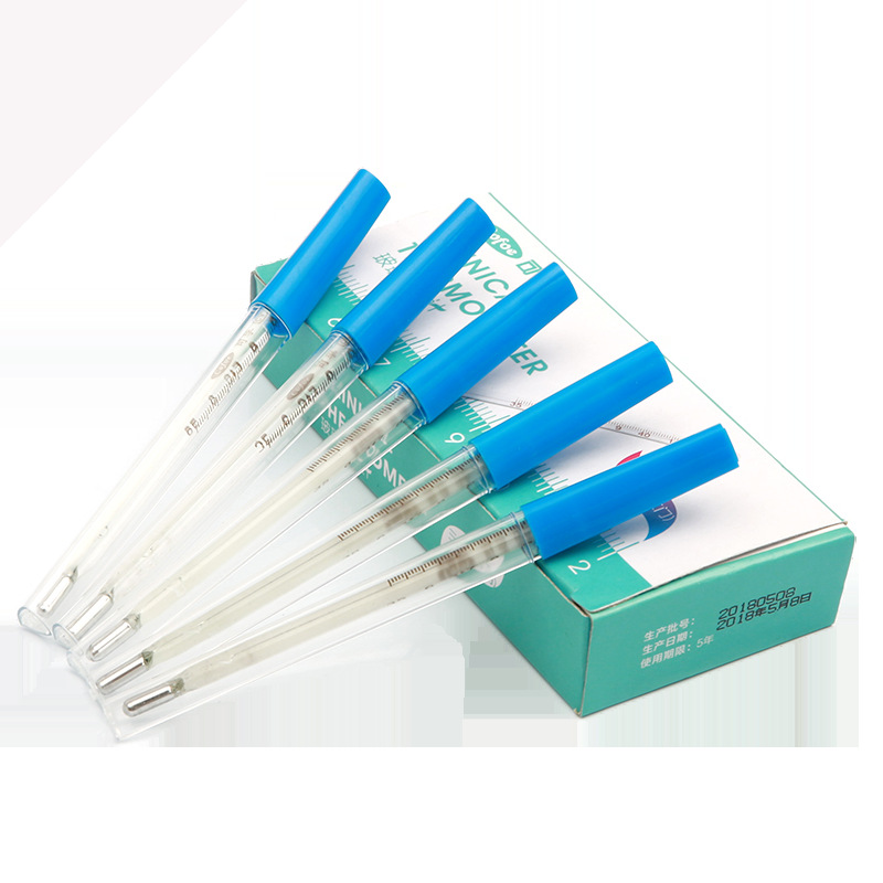 可孚玻璃体温计温度计三角型棒式(口腔)*10/支/盒口表开学用