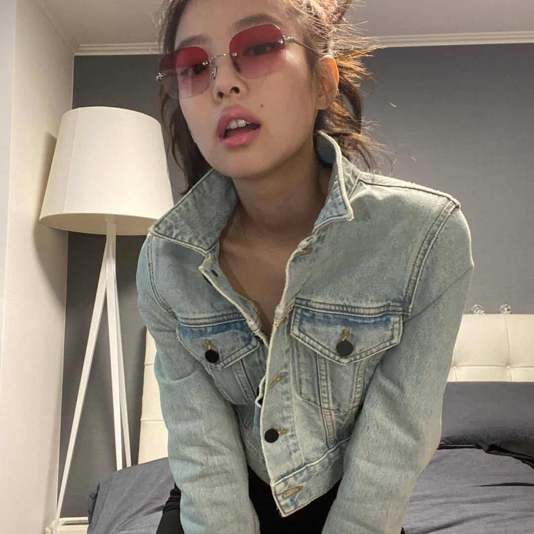 现货#金智妮明星同款牛仔外套2020秋女ins韩版jennie短款浅色夹克