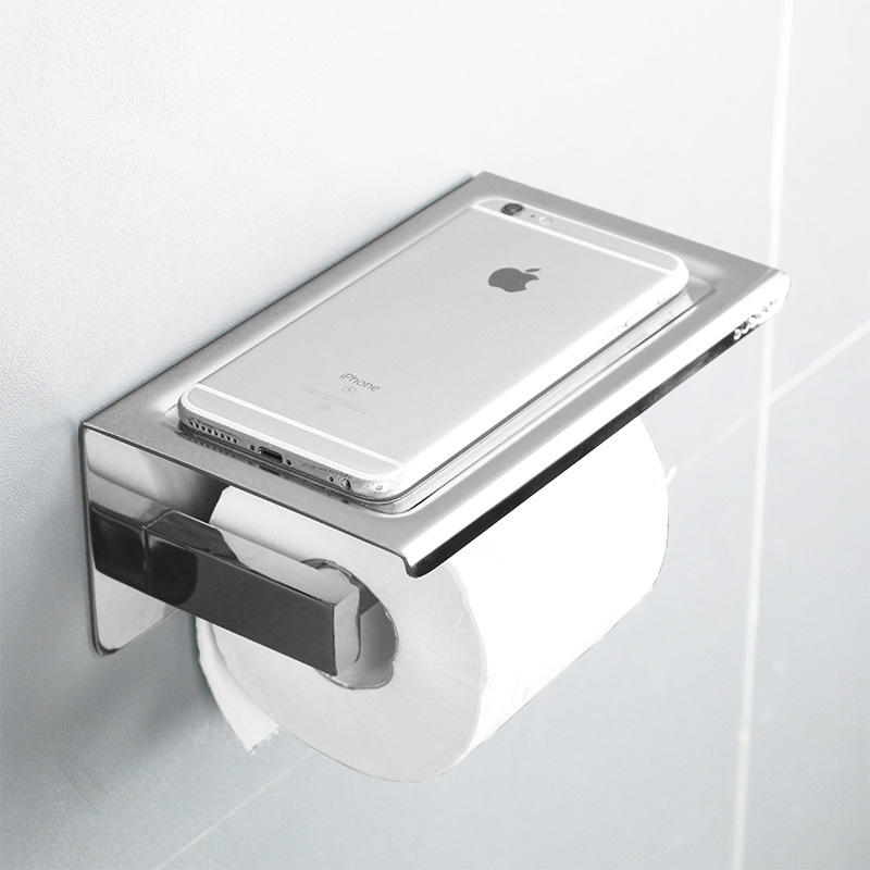 不锈钢卫浴纸巾架厕纸挂架免打孔卷纸架卫生纸置物架卫生间纸巾架
