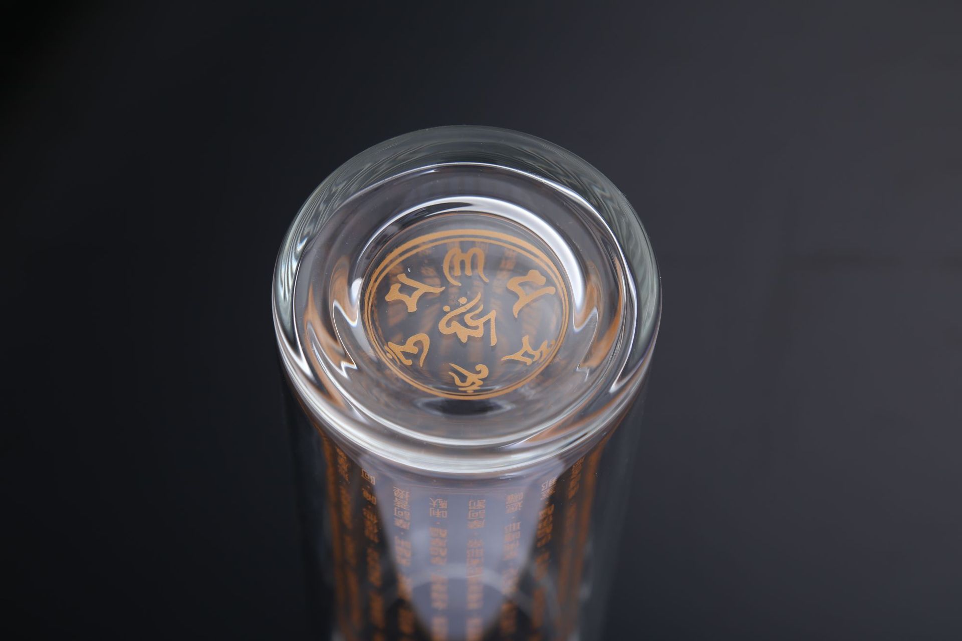 大悲咒水晶玻璃杯便携佛教经文茶杯双层隔热心经水杯佛教用品批发