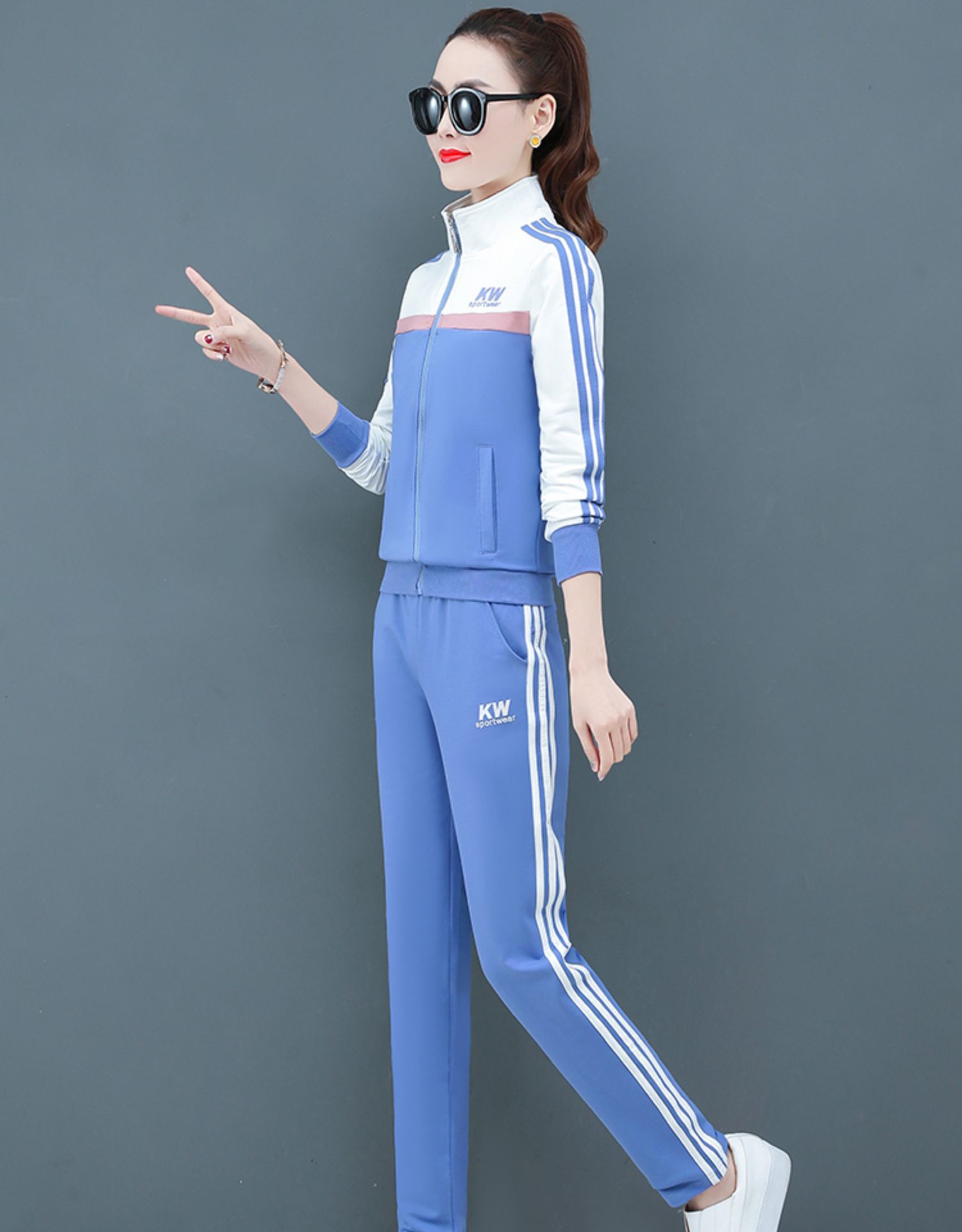 休闲套装女春秋2020新款韩版潮洋气大码运动服时尚宽松卫衣三件套