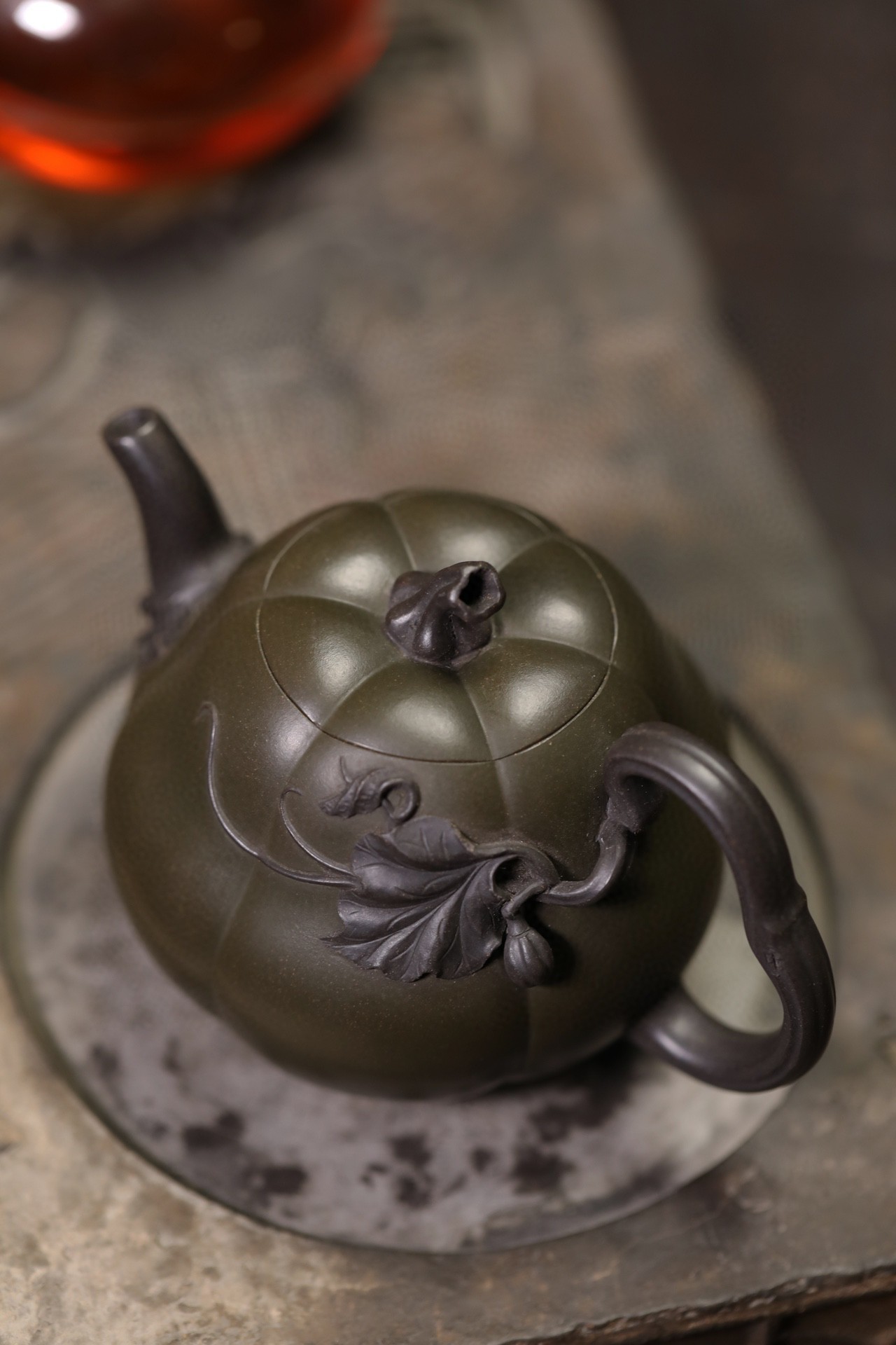 宜兴紫砂壶茶具名家手工精品原矿优质绿泥紫泥双色南瓜壶