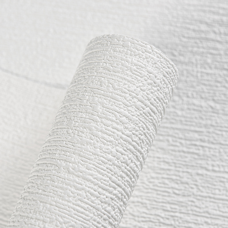 3d立体发泡硅藻泥墙纸简约纯白色素色颗粒卧室客厅服装店奶茶壁纸