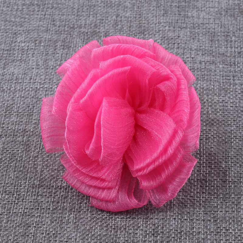 批发9cm定型花手工发夹diy材料布花饰品配件仿真花雪纺纱布花定制