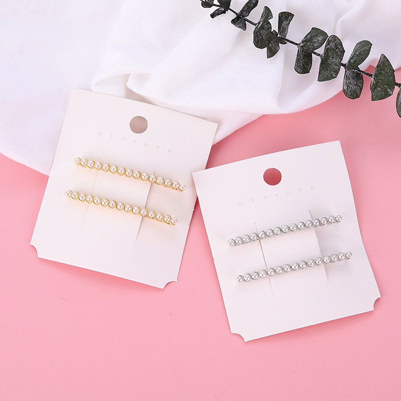 SOURCE Manufacturer Ins Beautiful Pearl Set a Pair of Hairclips Word Clip Korean Internet Celebrity Side Clip Bang Clip Hairpin Accessories