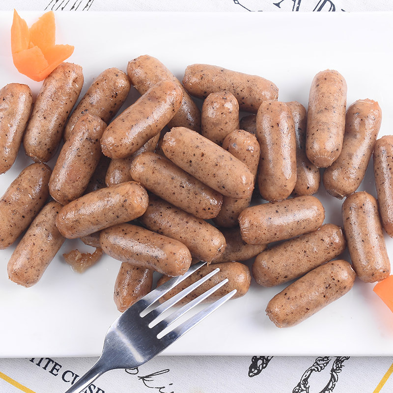 牧爵黑椒一口肠火腿肠热狗肠亲亲肠肉肠西餐香肠1kg*95个小香肠